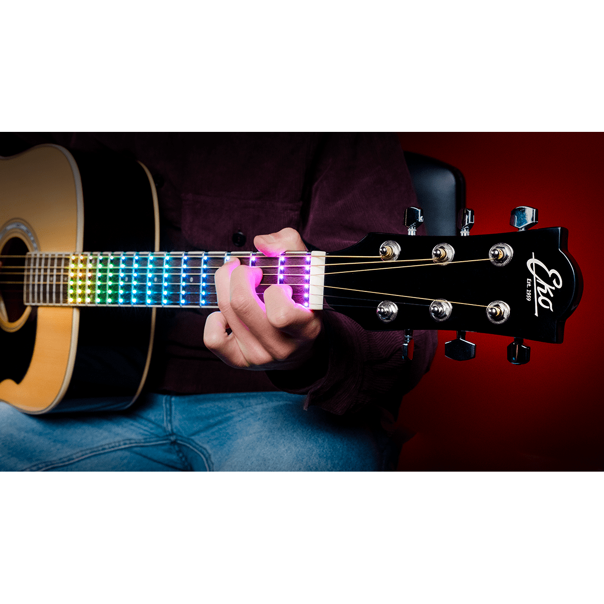 Ranger 6 Natural by Eko Guitars | Dreadnought Acoustic Guitar | Visual Note Bundle
