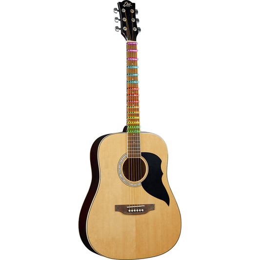 Ranger 6 Natural by Eko Guitars | Dreadnought Acoustic Guitar | Visual Note Bundle