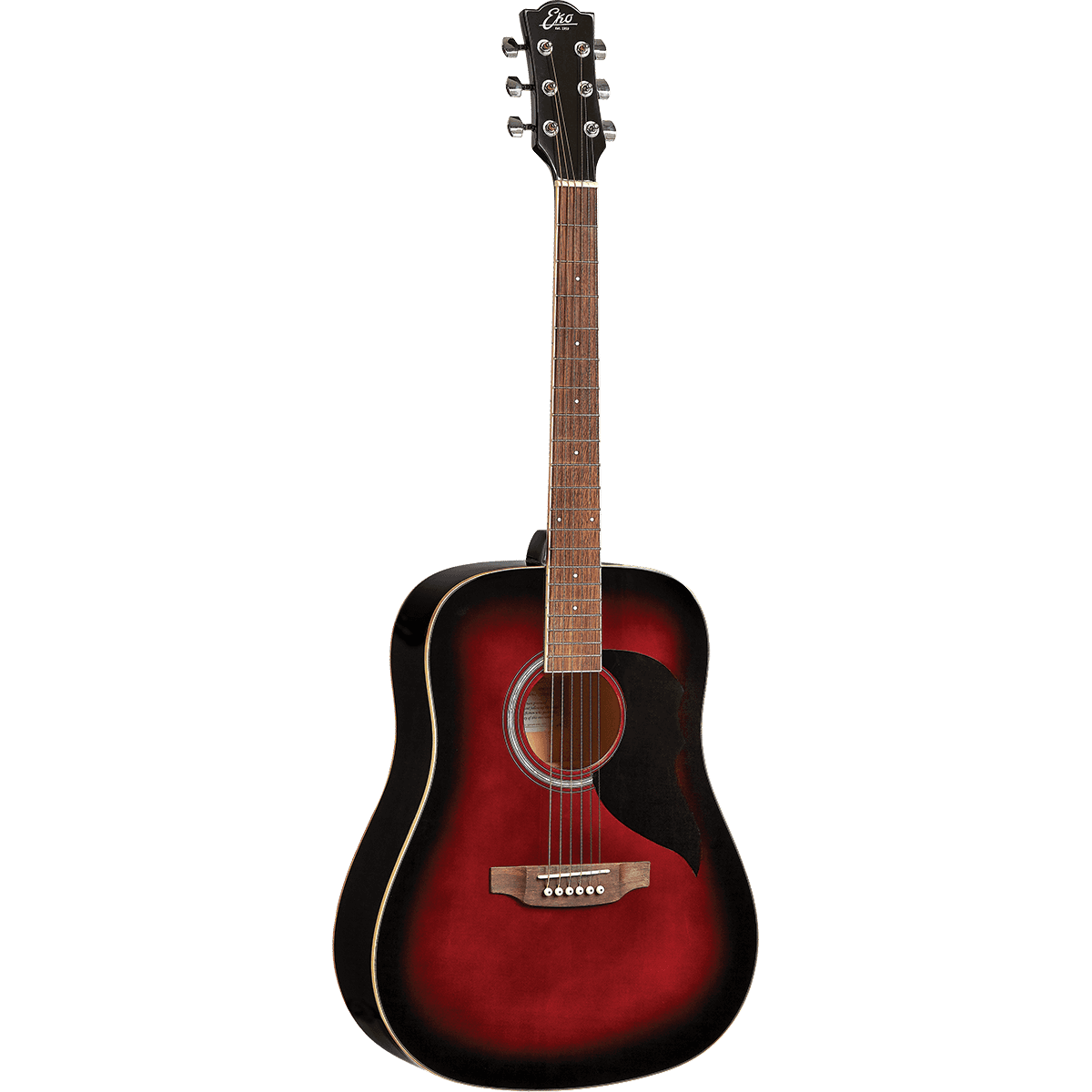 Ranger 6 Red Acoustic Dreadnought Guitar by Eko Guitars