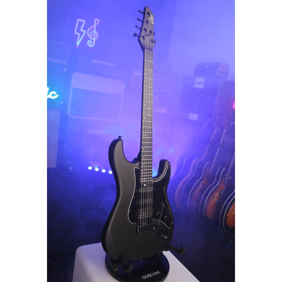 EKO Aire Stealth Matt Black Electric Guitar | HSS with Coil Split | ST-Type