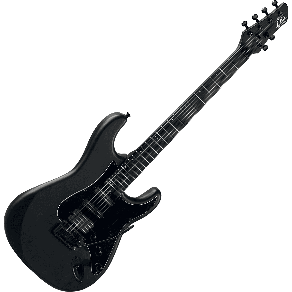 EKO Aire Stealth Matt Black Electric Guitar | HSS with Coil Split | ST-Type