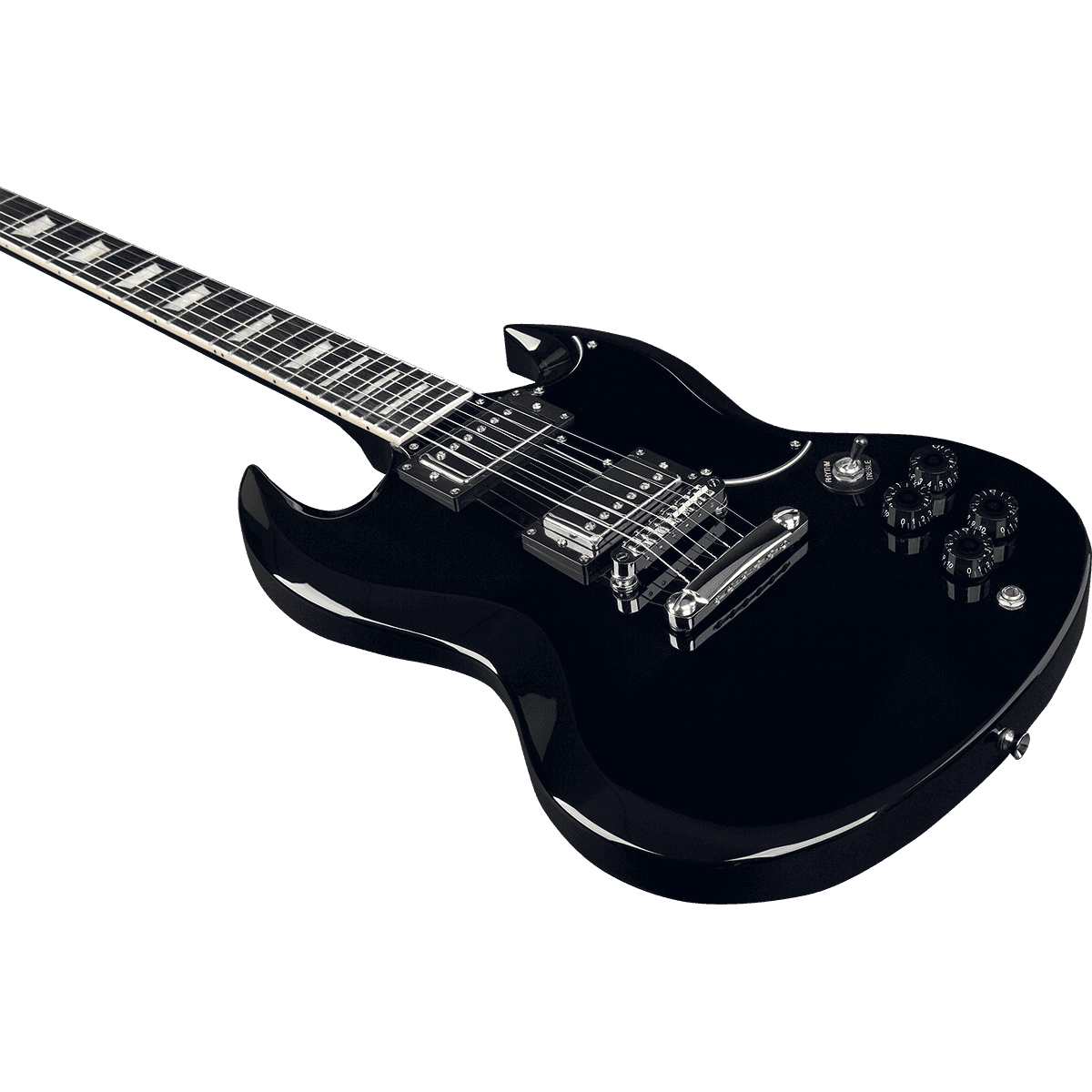 EKO Diavoletto DV10-BLK Starter SG Style Electric Guitar | Black Gloss Finish, Two Humbucker Pickups