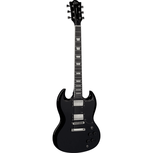 EKO Diavoletto DV10-BLK Starter SG Style Electric Guitar | Black Gloss Finish, Two Humbucker Pickups