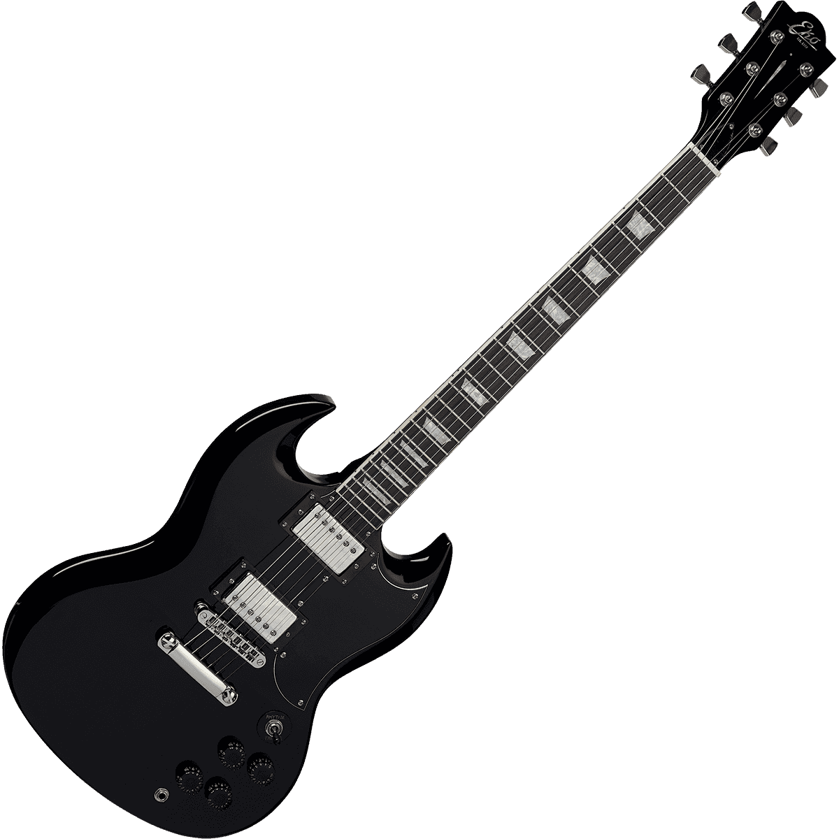 EKO Diavoletto DV10-BLK Starter SG Style Electric Guitar | Black Gloss Finish, Two Humbucker Pickups