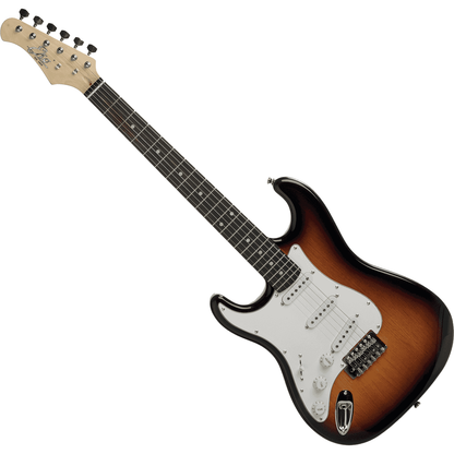 EKO S300-SB Left Handed Electric Guitar | Brown Sunburst | ST- type with Tremolo Bridge