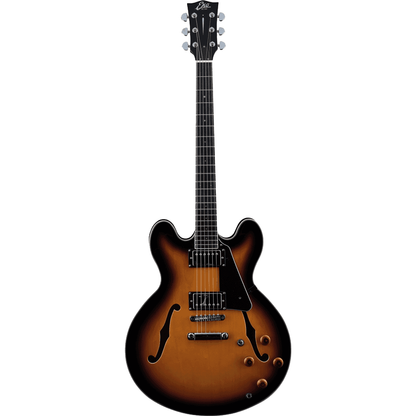 EKO SA350 Electric Guitar | Sunburst Finish | Hollowbody Double Cut | Perfect for Jazz and Blues