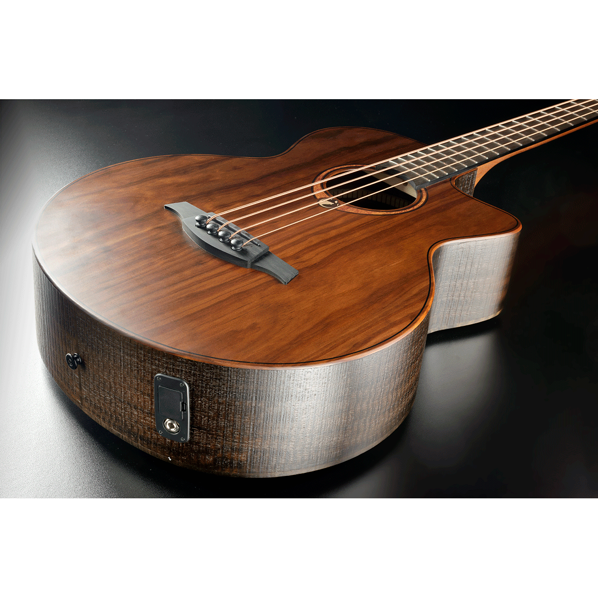 Lag Sauvage-BCE Jumbo Electro Acoustic Bass Guitar with Cutaway | Includes a Soft Case