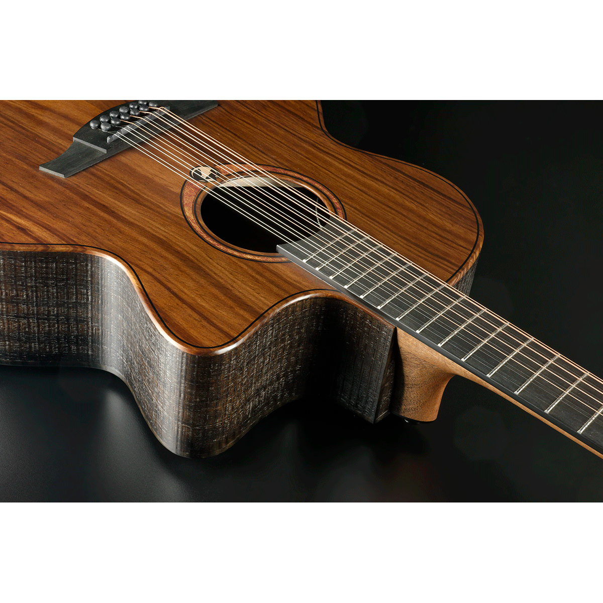 Jumbo 12 Strings Cutaway Electro Acoustic Guitar Sauvage by Lâg | Includes Case and Cable | GLA SAUVAGE-J12CE