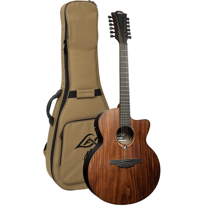 Jumbo 12 Strings Cutaway Electro Acoustic Guitar Sauvage by Lâg | Includes Case and Cable | GLA SAUVAGE-J12CE