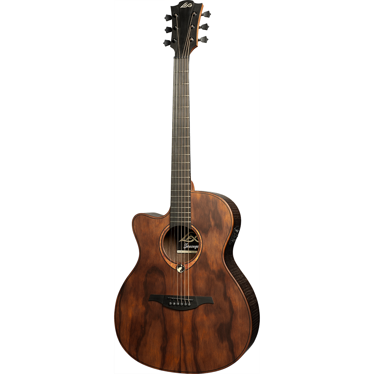Auditorium Left-Handed Cutaway Electro Acoustic Guitar Sauvage by Lâg | Includes Case and Cable | GLA SAUVAGE-L-ACE