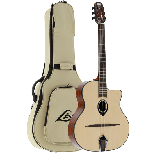 Lag Swing SL200 Acoustic Gypsy Jazz Guitar | Solid Spruce Top | Included Gig Bag