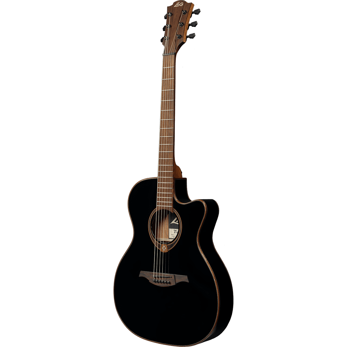 Auditorium Slim Cutaway Black Electro Acoustic Guitar Tramontane by Lâg | T118ASCE-BLK