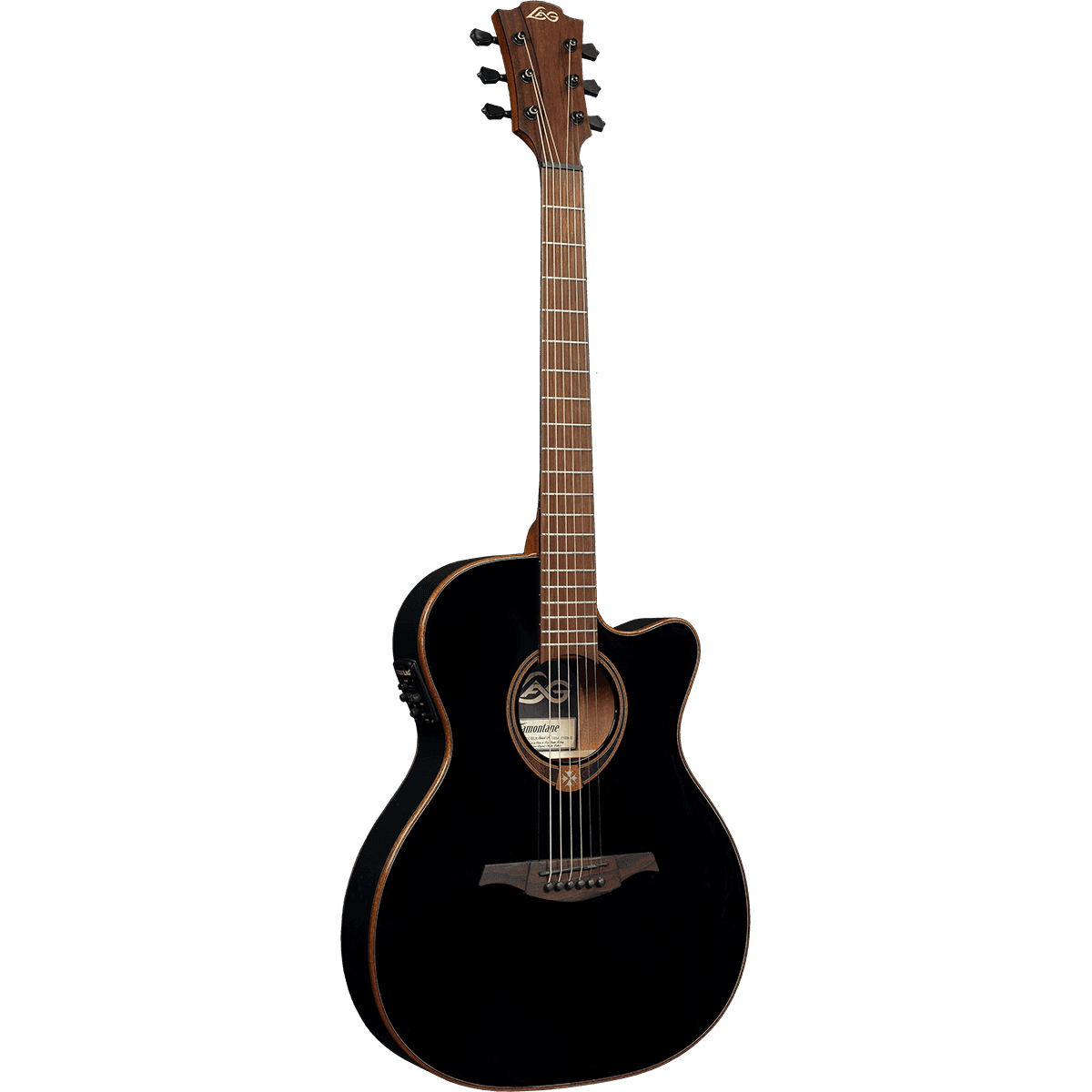 Auditorium Slim Cutaway Black Electro Acoustic Guitar Tramontane by Lâg | T118ASCE-BLK