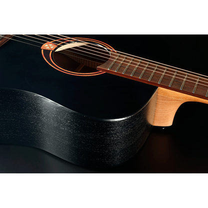 Steel Strings Acoustic Guitar Tramontane 70 by Lâg | T70D-BLS Dreadnought | Black