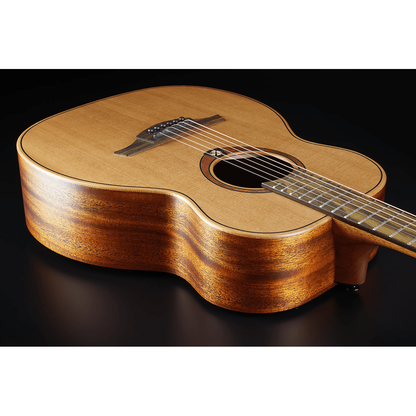 Tramontane Travel Red Cedar Electro Acoustic Guitar by Lâg | includes Case and Cable | Graphite Nut and Saddle | Built In Pre-Amp with Tuner