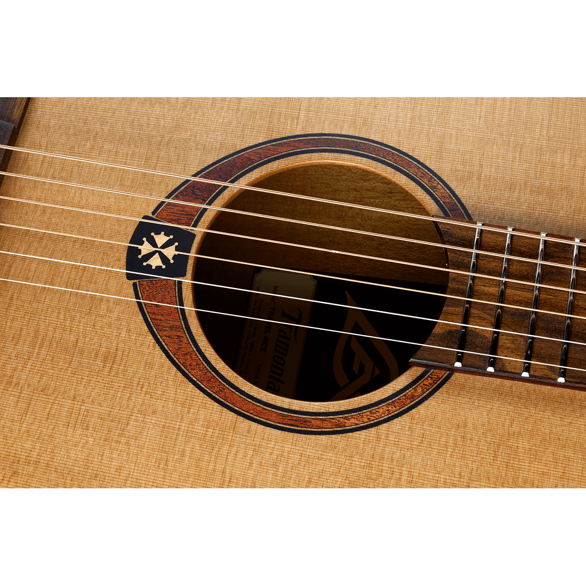 Tramontane Travel Red Cedar Electro Acoustic Guitar by Lâg | includes Case and Cable | Graphite Nut and Saddle | Built In Pre-Amp with Tuner