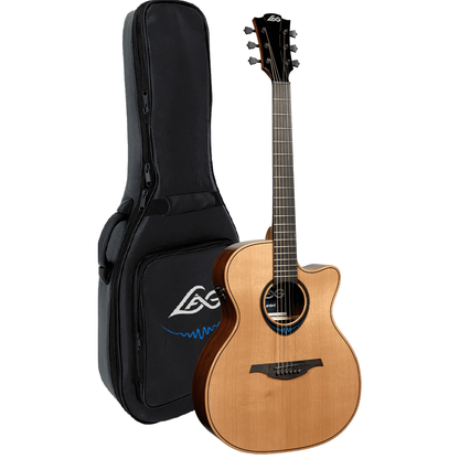 Auditorium Cutaway Electro Acoustic Smart Guitar BlueWave 2 by Lâg | Includes Case and Cable | GLH TBW2ACE