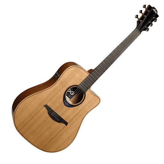Dreadnought Cutaway Electro Acoustic Smart Guitar BlueWave 2 by Lâg | Includes Case and Cable | GLH TBW2DCE