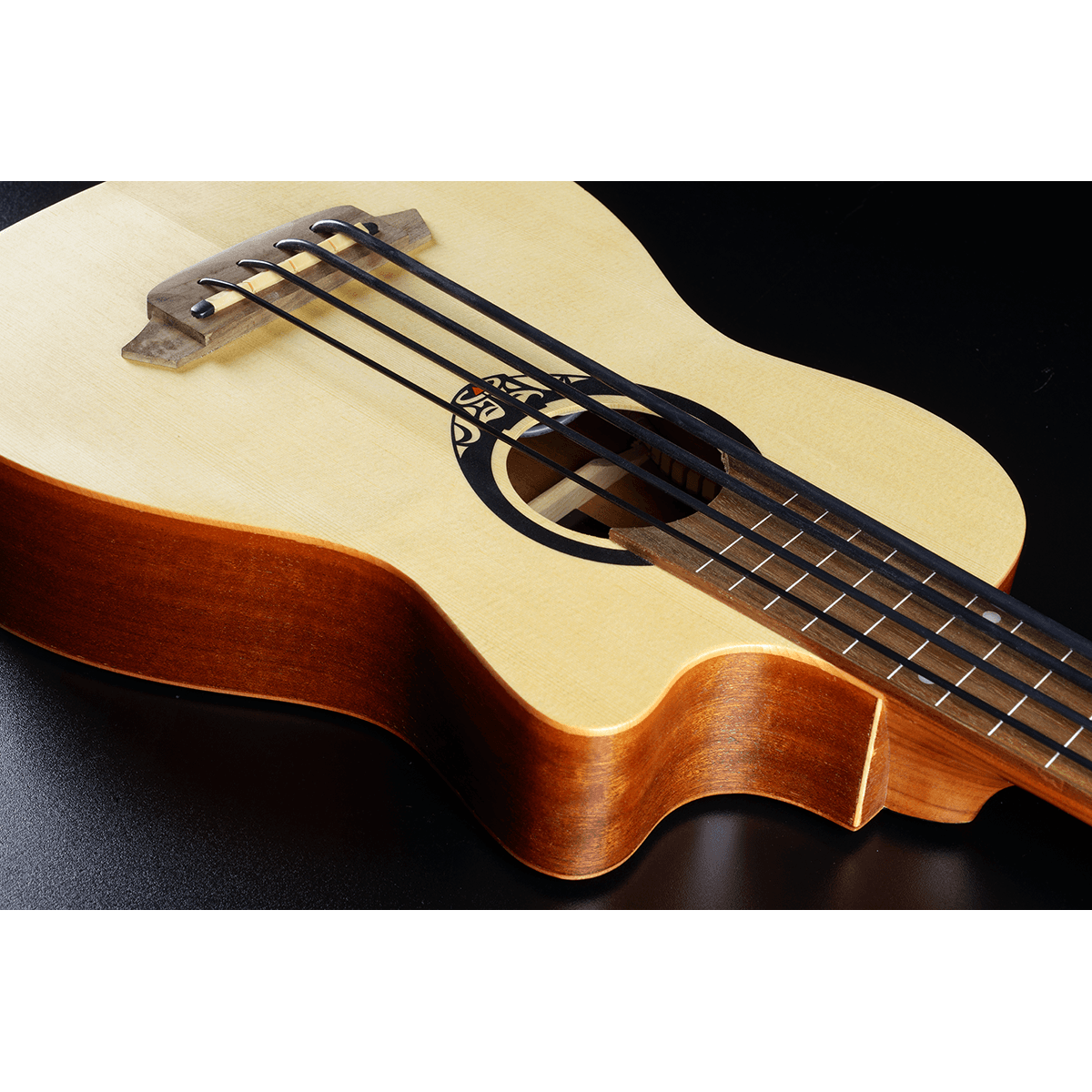 Lag TKB150FCE Electro-Acoustic Bass Ukulele | Mahogany Back and Sides | Included Gig Bag