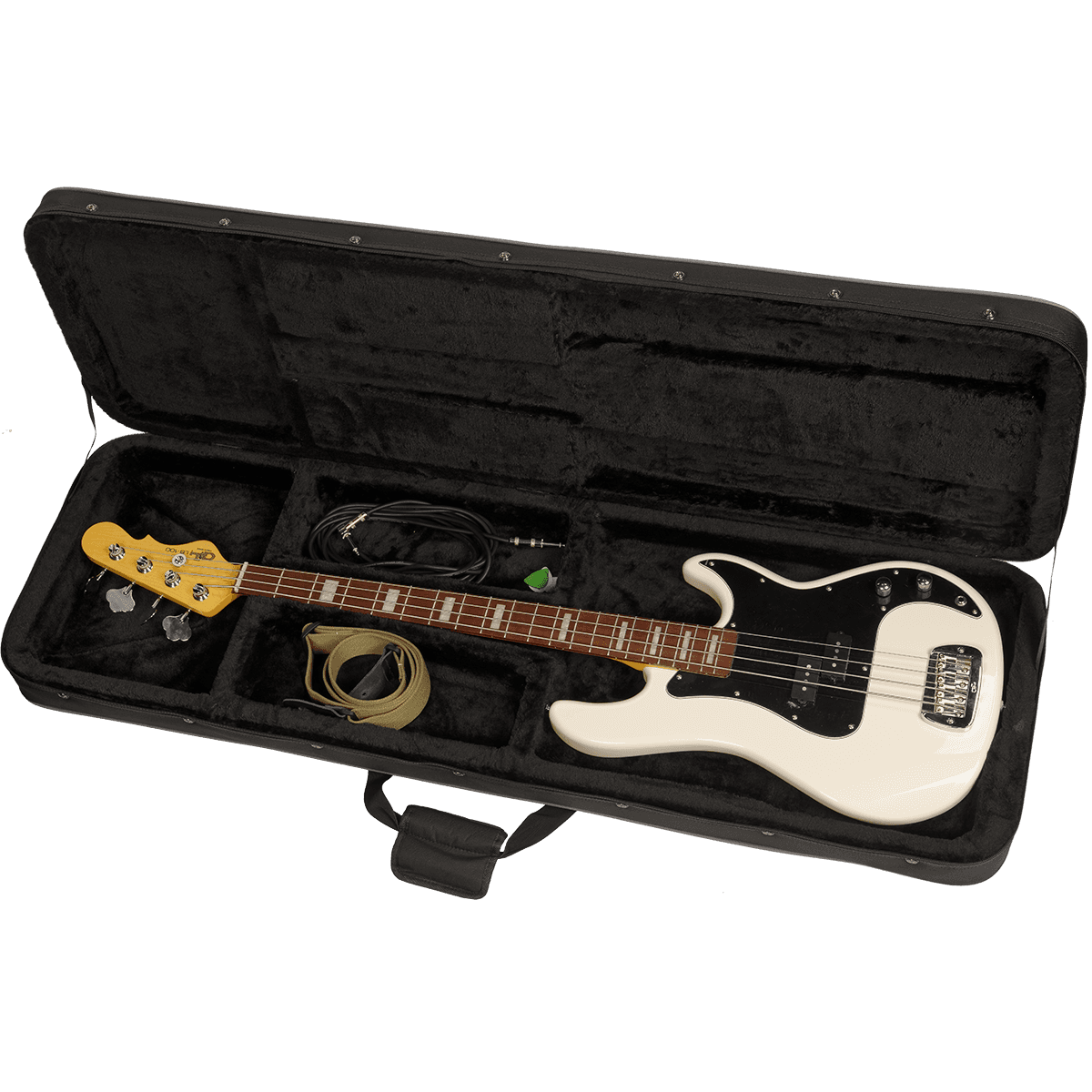 Tobago HTO ESB-N Bass Guitar Case | High Density Shaped Foam Interior with Velvet, Black, Lightweight