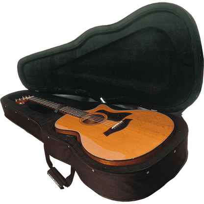 Tobago HTO ESF-N Folk Guitar Lightweight Soft Case | High Density Shaped Foam Interior with Velvet, Black