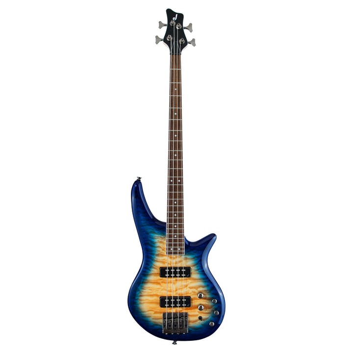 Jackson JS3Q Bass Guitar | 24 Frets, Quilted Maple Top, EQ, Coil Split Option, Active or Passive Pickup Selector