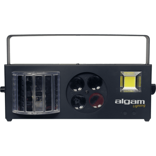 Hybrid 4 by Algam Lighting | 4 in 1 Light Show | Strobe, RGBW Derby, RGBW Gobo and Red and Green Lasers | Sound Response Mode | DMX and Automatic Mode Options