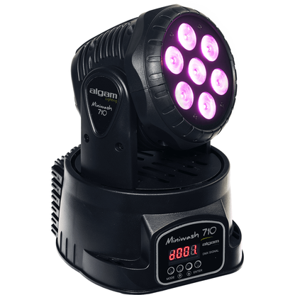 Mini Wash 710 Moving Head by Algam Lighting | DMX Control or Automatic Music Response Mode | Lyre Wash with 7 x 10W LEDs