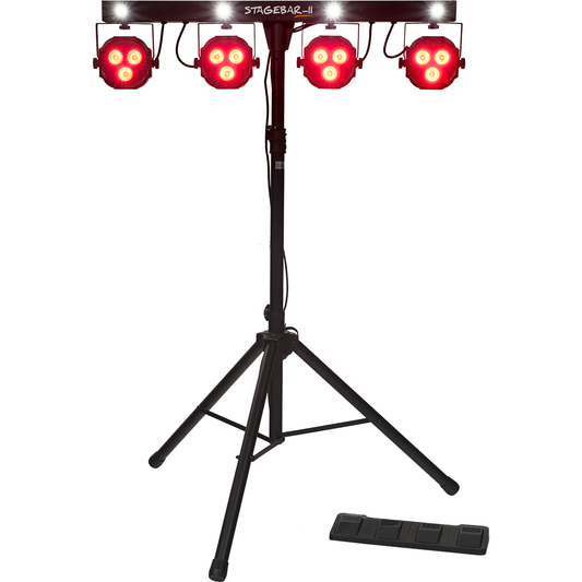 Algam Lighting Stagebar II | 2 in 1 LED Spotlight on a Stand with Foot Controller