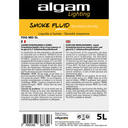 Algam Lighting FOG-MD-5L | Smoke Liquid Medium Density 5L