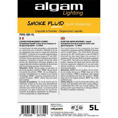 ​Algam Lighting Rapid Smoke Liquid | Quick Dispersion 5L | LSF FOG-QD-5L
