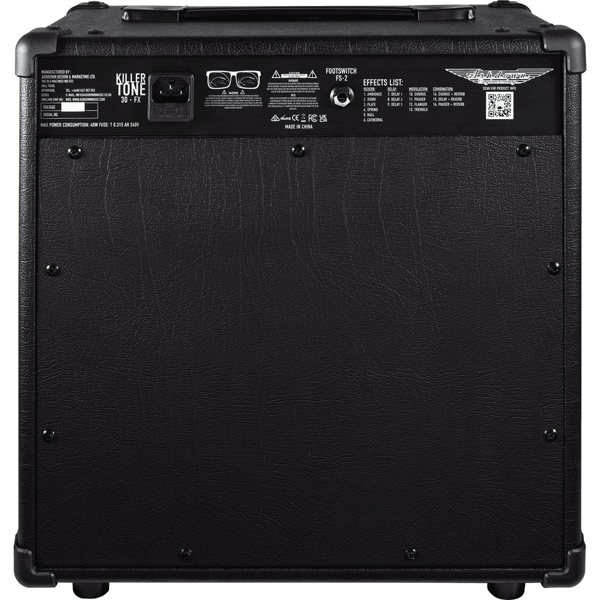 Ashdown KT-30FX Electric Guitar Amplifier | Killer Tone Series | 30 Watt 1x10” Combo Amp