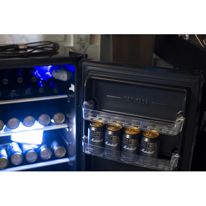 Marshall Fridge 3.2 | Arctic Blue LED Lights | 92 Litre Capacity | Perfect for the Studio, Office or Bar