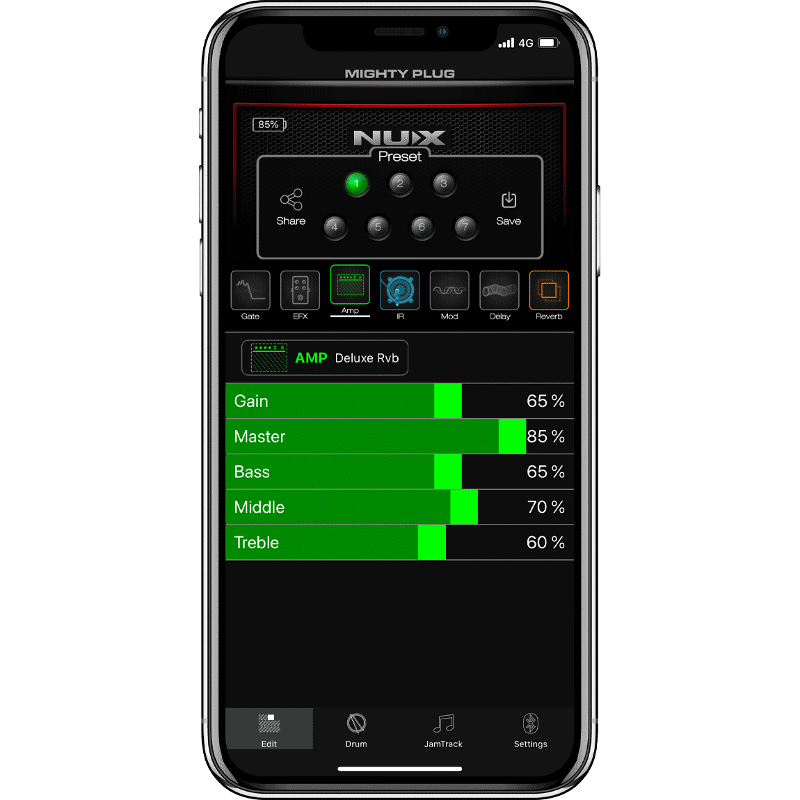 MIGHTY-PLUG by NUX | Portable Guitar and Bass Amp Modeling Earphone Amplug | MP-2
