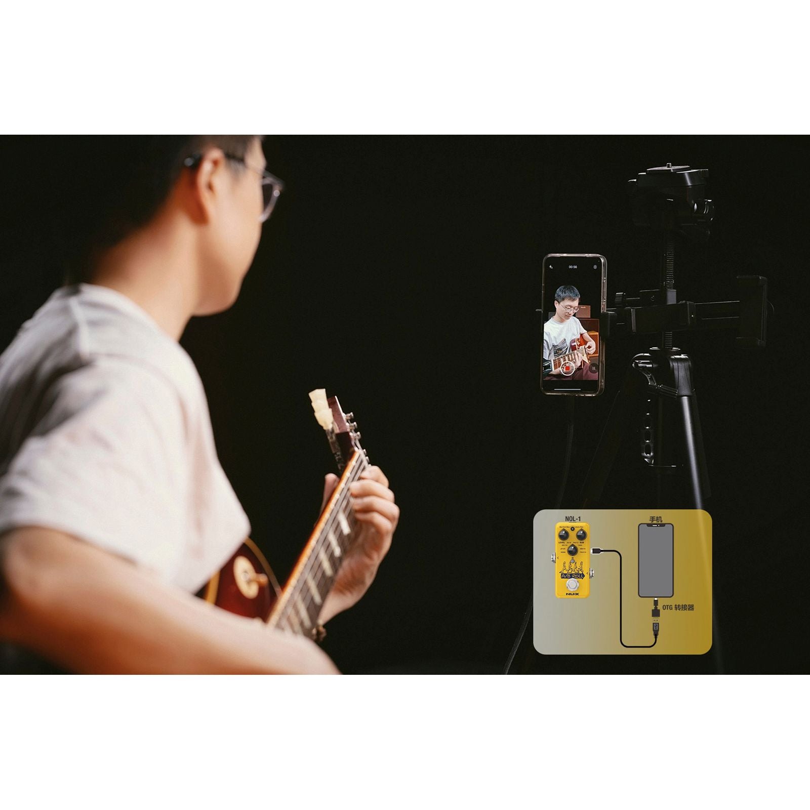 NUX A/B Roll Octave and Loop Pedal for Guitar | 7 Built-In Speaker Cabinets