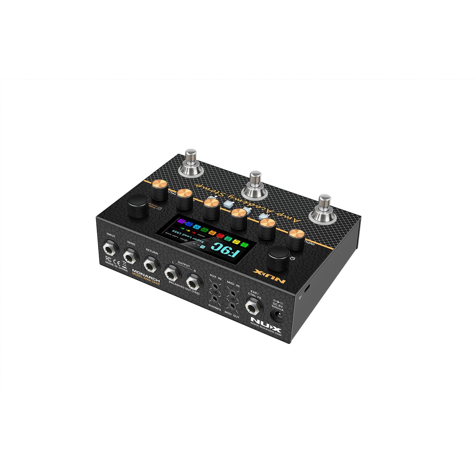 NUX Amp Academy Stomp Modeling Guitar Processor | Stereo Amp Modeler