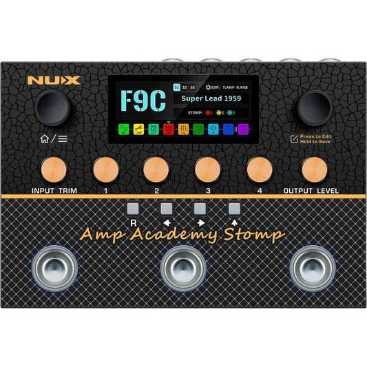 NUX Amp Academy Stomp Modeling Guitar Processor | Stereo Amp Modeler