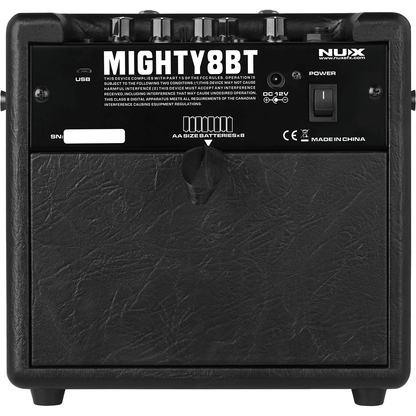 NUX MIGHTY 8 BT | Portable 8 watt Guitar Amplifier with Bluetooth | 12V or 8 AA Battery