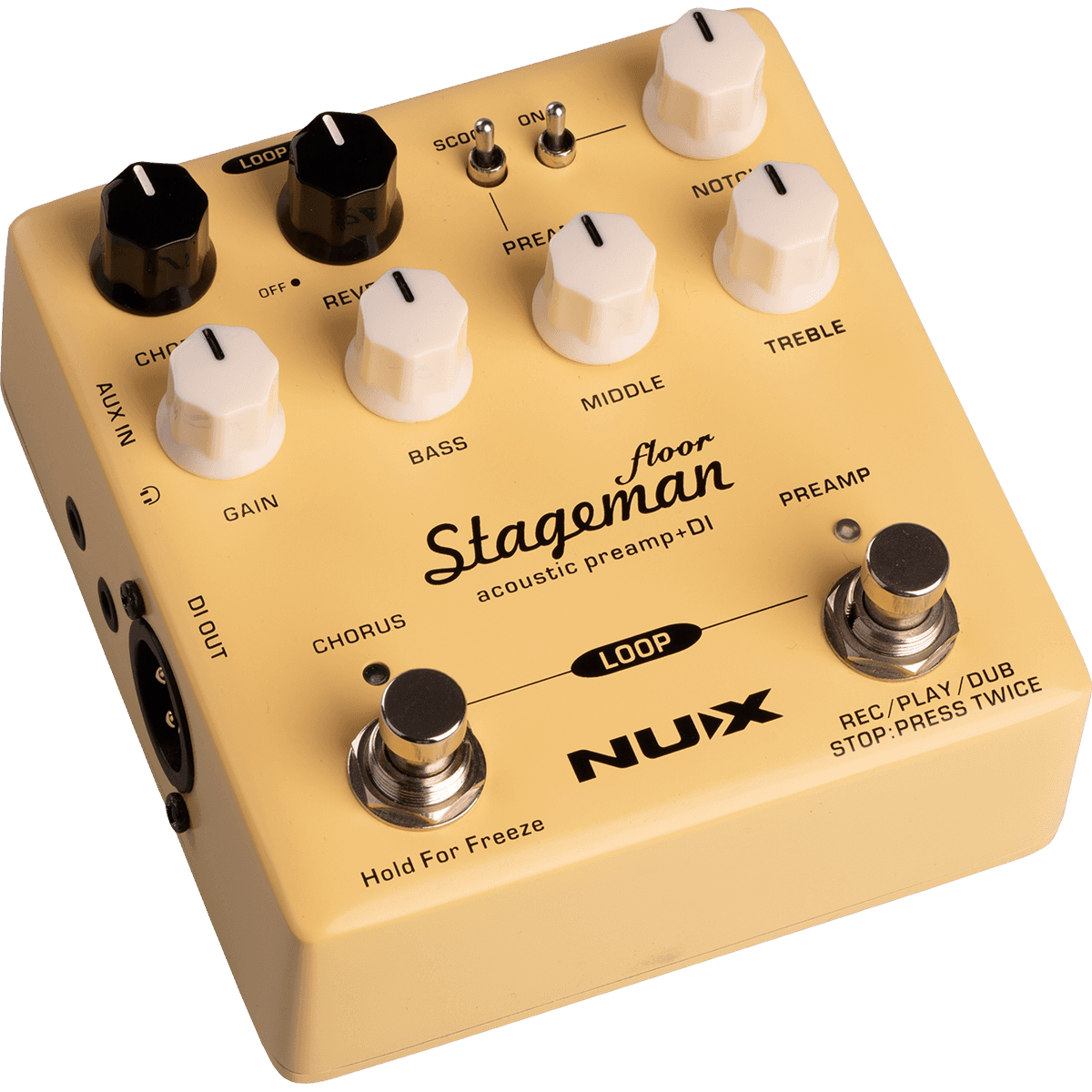NUX Stageman Floor Acoustic Preamp & DI Guitar Effects Pedal | MNU STAGEMAN-FLOOR by NUX | NAP-5