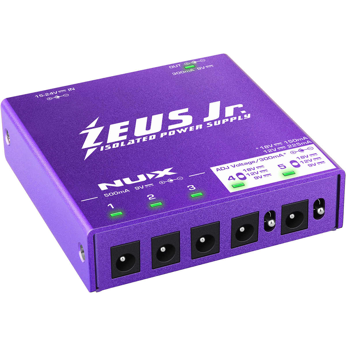 NUX Zeus Junior Power Supply for Electric Guitar and Bass Pedals | 6 Isolated DC Outputs