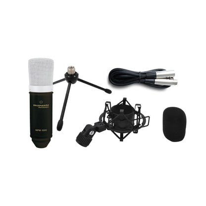 Marantz Pro MPM1000 | Studio Recording Condenser Microphone with Shockmount, Desktop Stand and Cable | For Podcasting and Recording