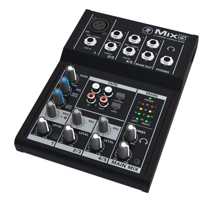Mackie Mix5 5-channel Compact Mixer | 5-input Desktop Mixer | 1 Microphone Preamplifier | 2 Stereo Channels | Tape I/O | Separate Volume and Headphone Levels