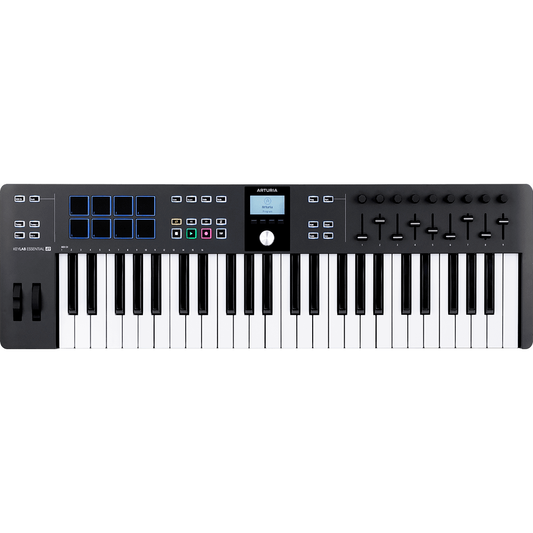 KeyLab Essential mk3 49 in Black by Arturia | Universal MIDI controller, Keyboard, with DAW functionality and software bundle | OAR ESSENTIAL3-49-BK