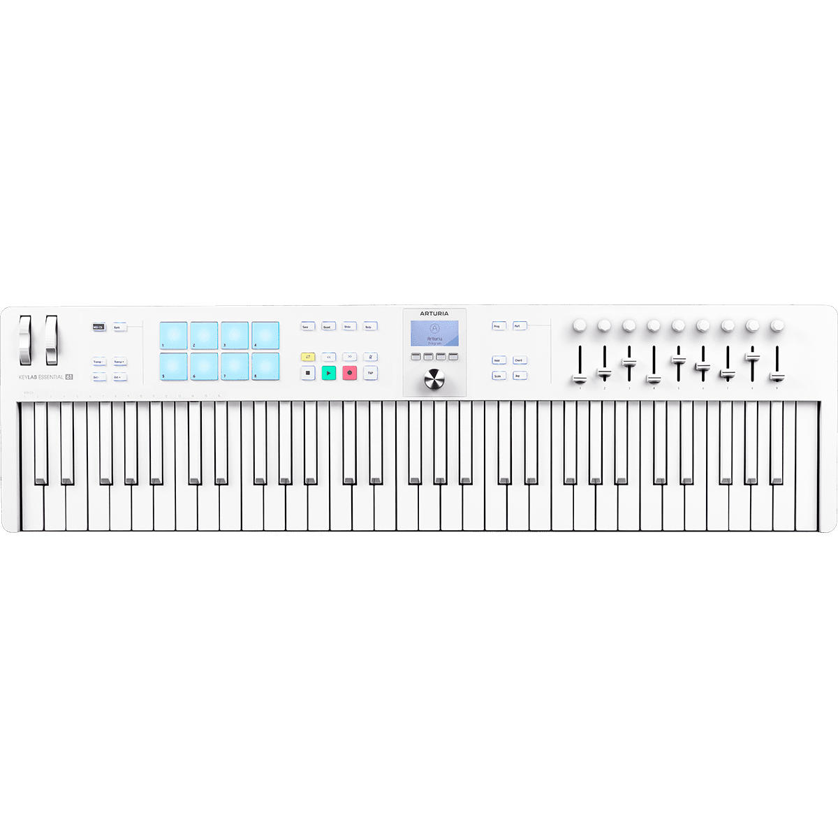 Arturia Essential 61 mk3 MIDI Keyboard Controller | with DAW Functionality and Software Bundle | Alpine White | Limited Edition All-White Design