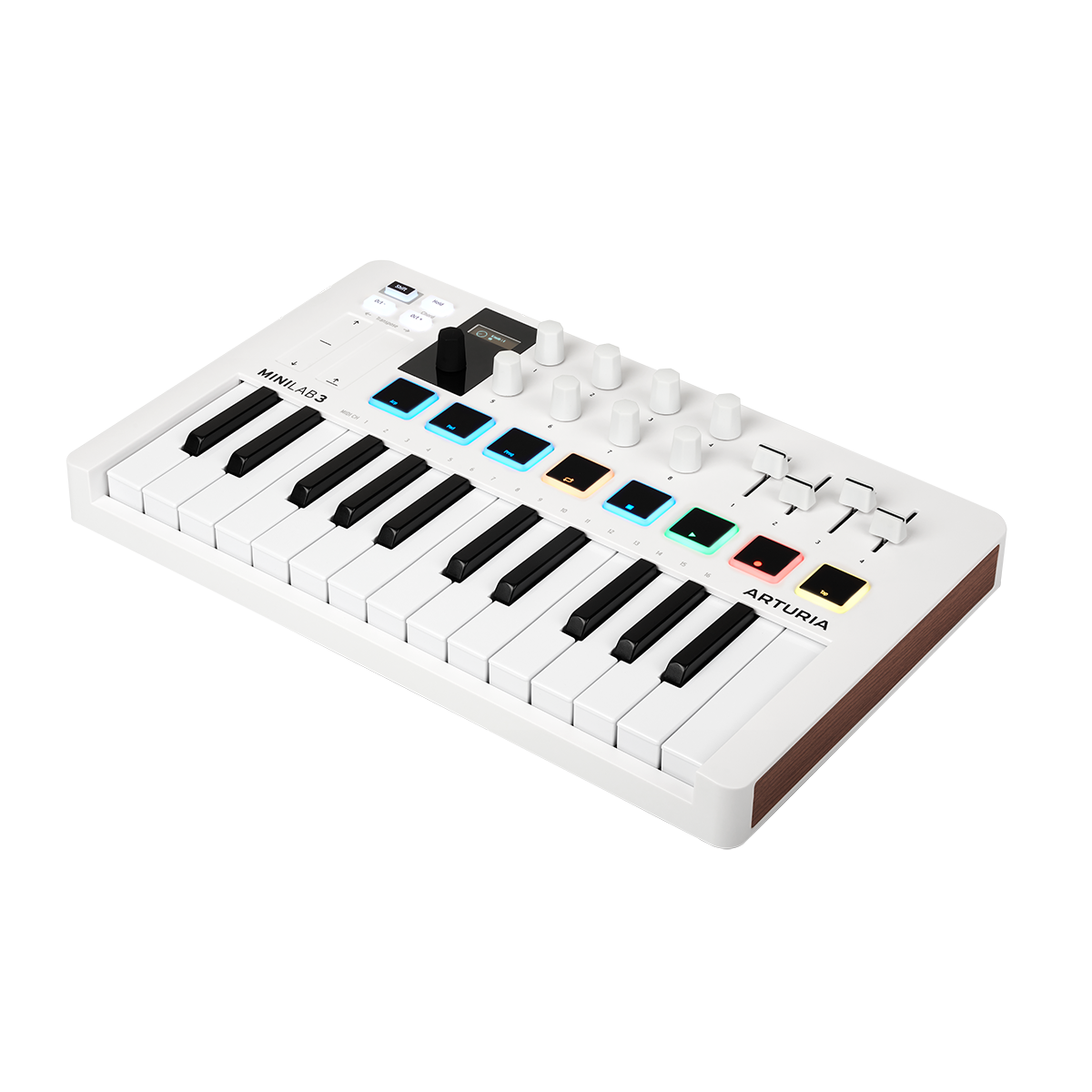 Arturia MiniLab 3 | 25-note USB-C MIDI Keyboard Controller with 8 Encoders | 8 Velocity/Pressure Sensitive RGB-backlit Pads | 4 Sliders | Software Included