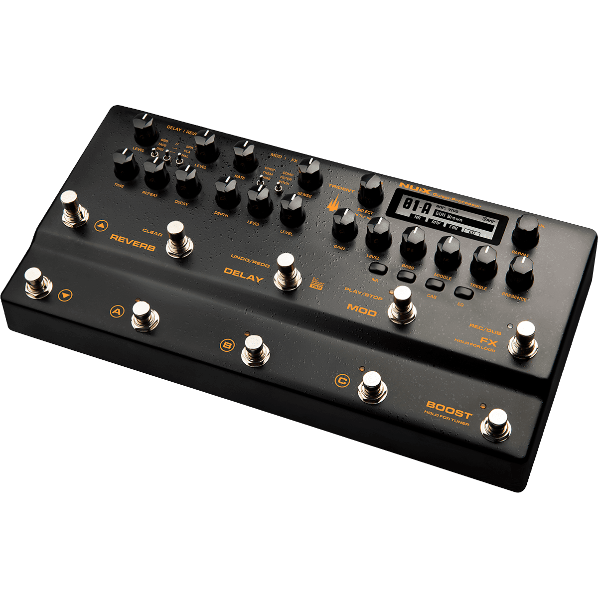NUX Trident Electric Guitar Processor | 27 Cabinet Simulations | 96 Presets
