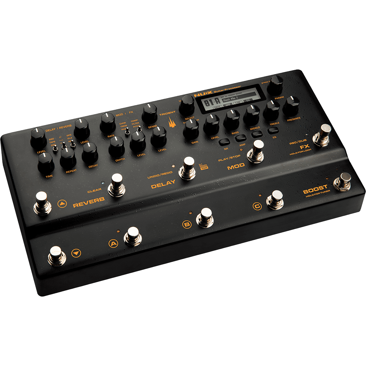 NUX Trident Electric Guitar Processor | 27 Cabinet Simulations | 96 Presets
