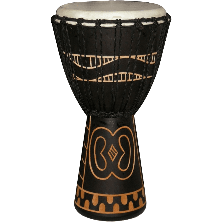Black Carved Slammer Djembe 10" by Tanga | DA50-7G