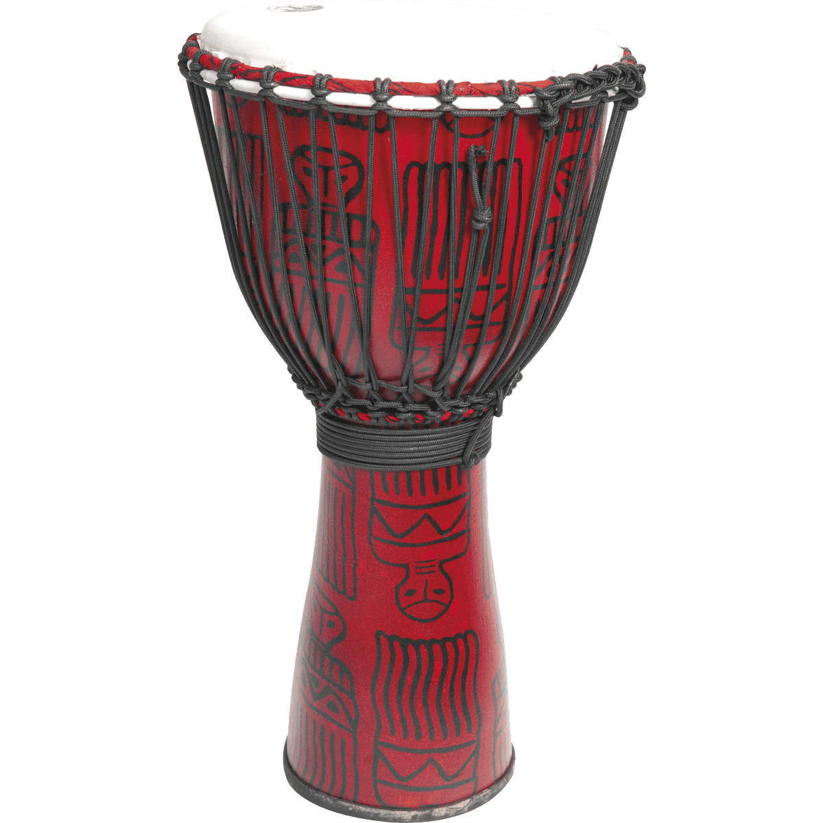 12" Fibreglass Djembe in Red Sarong by Tanga | FIBD12-RD