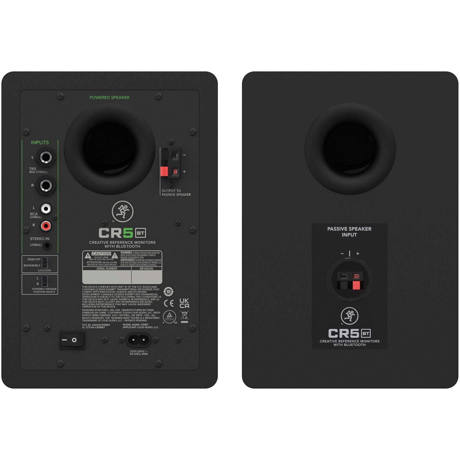 Mackie CR5BT Powered Studio Monitors | 5” Speakers with Tone Control and Bluetooth